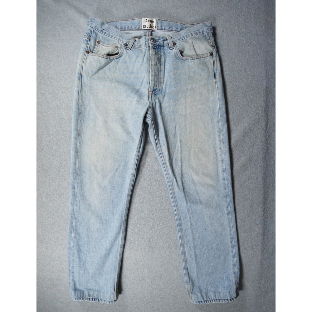 Acne Studios Jeans Mens 34x26 Blue Light Wash Van Vintage Denim Pants Designer